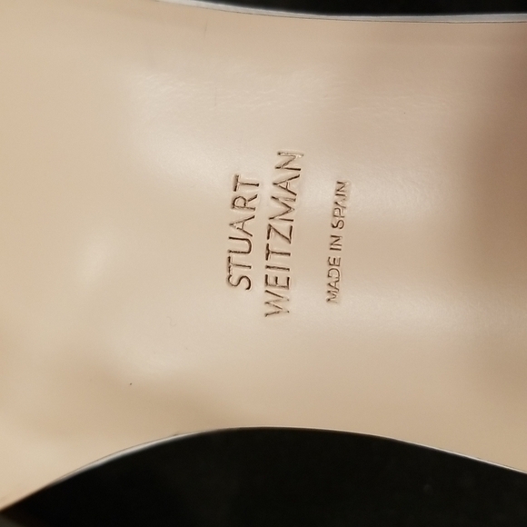 💕STUART WEITZMAN💕 Low Block Heel Leather Sandals White 8.5 Comfortable All Day - Picture 12 of 12